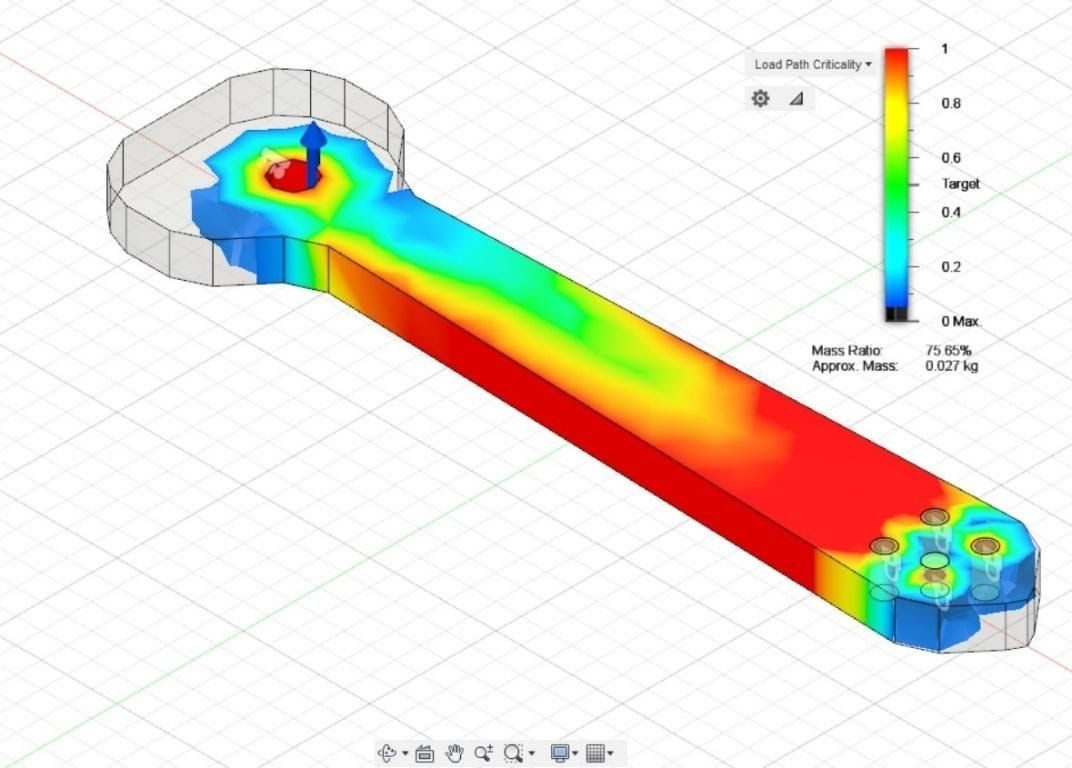 Topology optimization of the frame arm