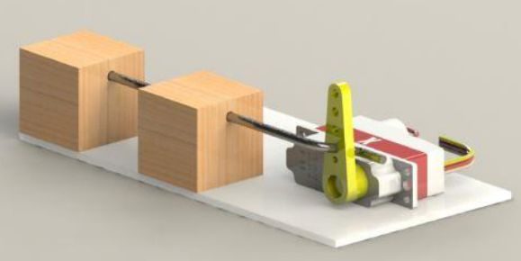 Servo-actuated pickup-drop mechanism